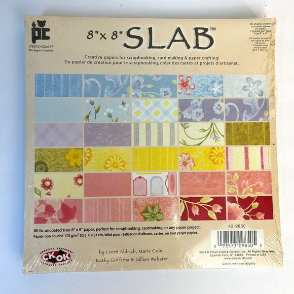 Provo Craft Cardstock Paper Pack 8x8 SLAB Lot of 2 90 Sheets New Sealed - Picture 1 of 7